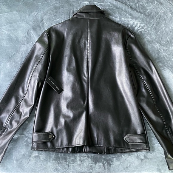 Mens Vegan Faux Leather Jacket (Flaw) - Picture 2 of 9